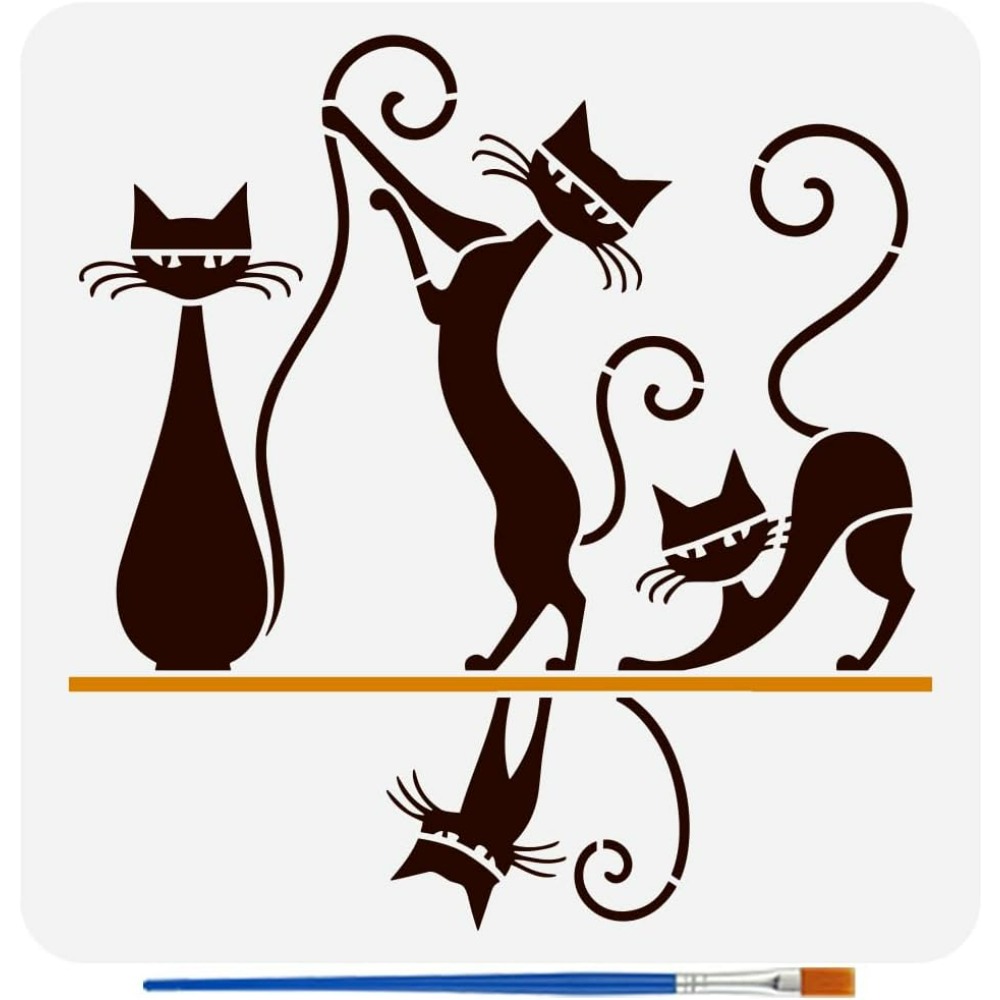 Stensil Lukisan Pola Kucing Ge - Photography Geometry ulasan dan harga