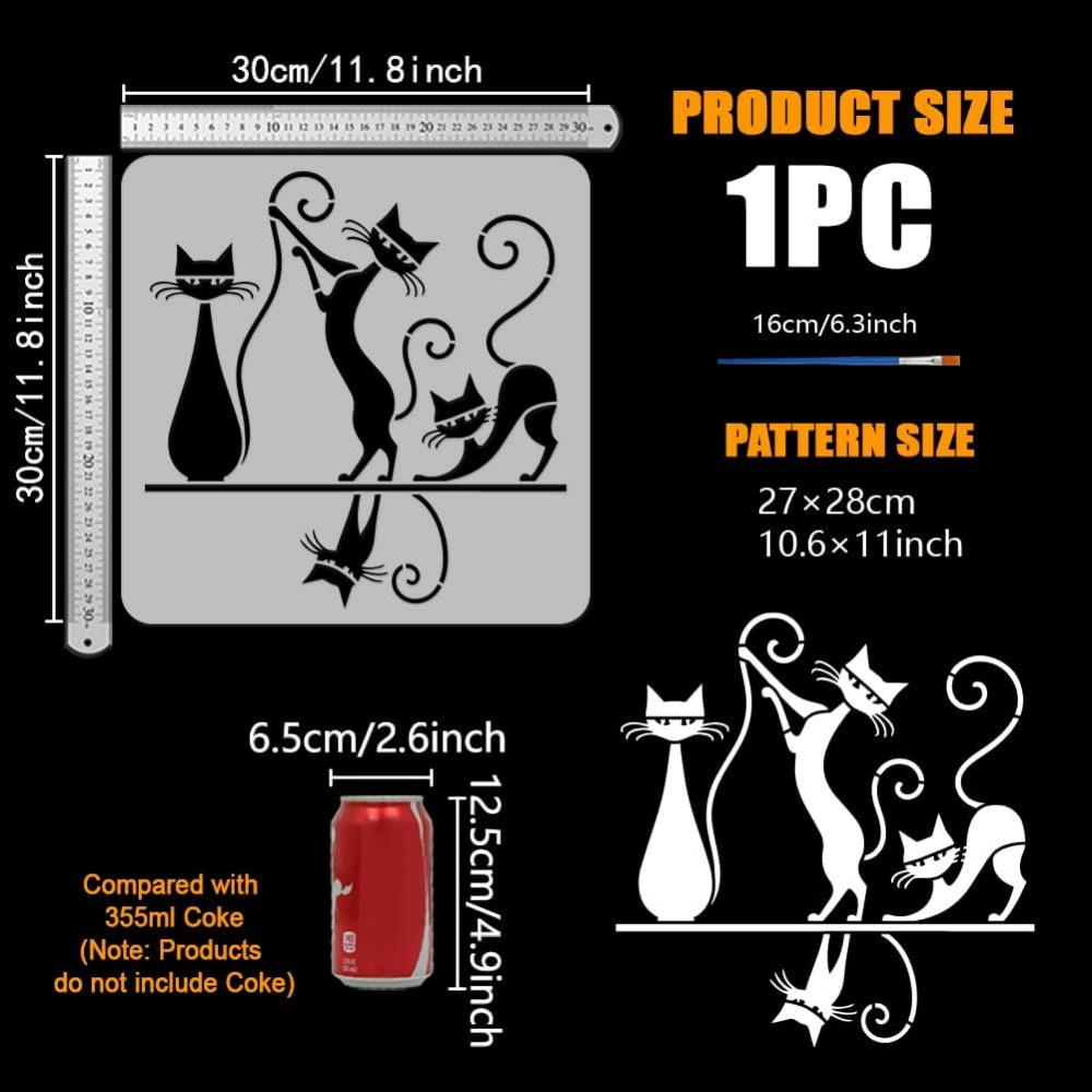 Stensil Lukisan Pola Kucing Ge - Photography Geometry ulasan dan harga