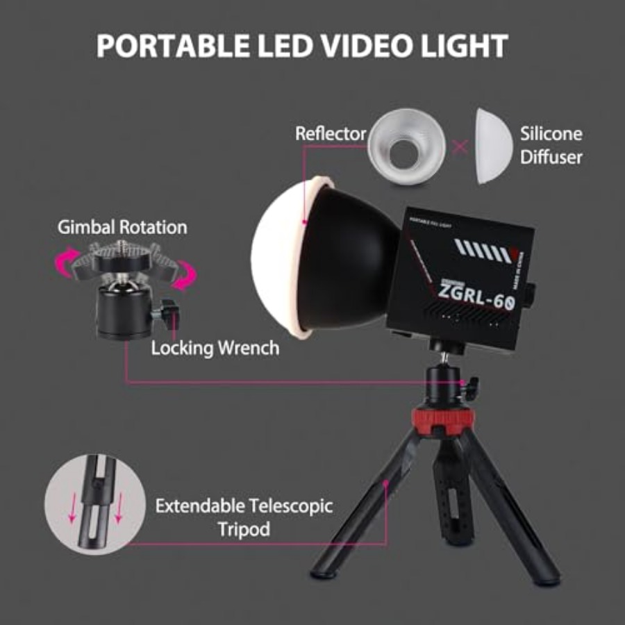 Lampu Video LED COB 60W Portab - Photography Videos Free ulasan dan harga